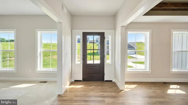 a view of an entryway with a window