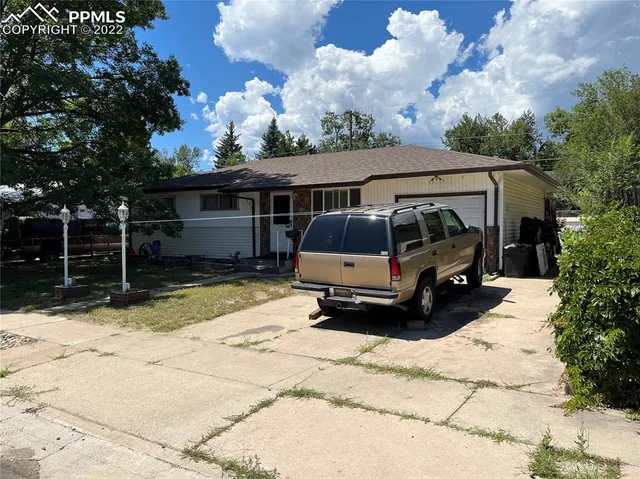 a car parked in front of house