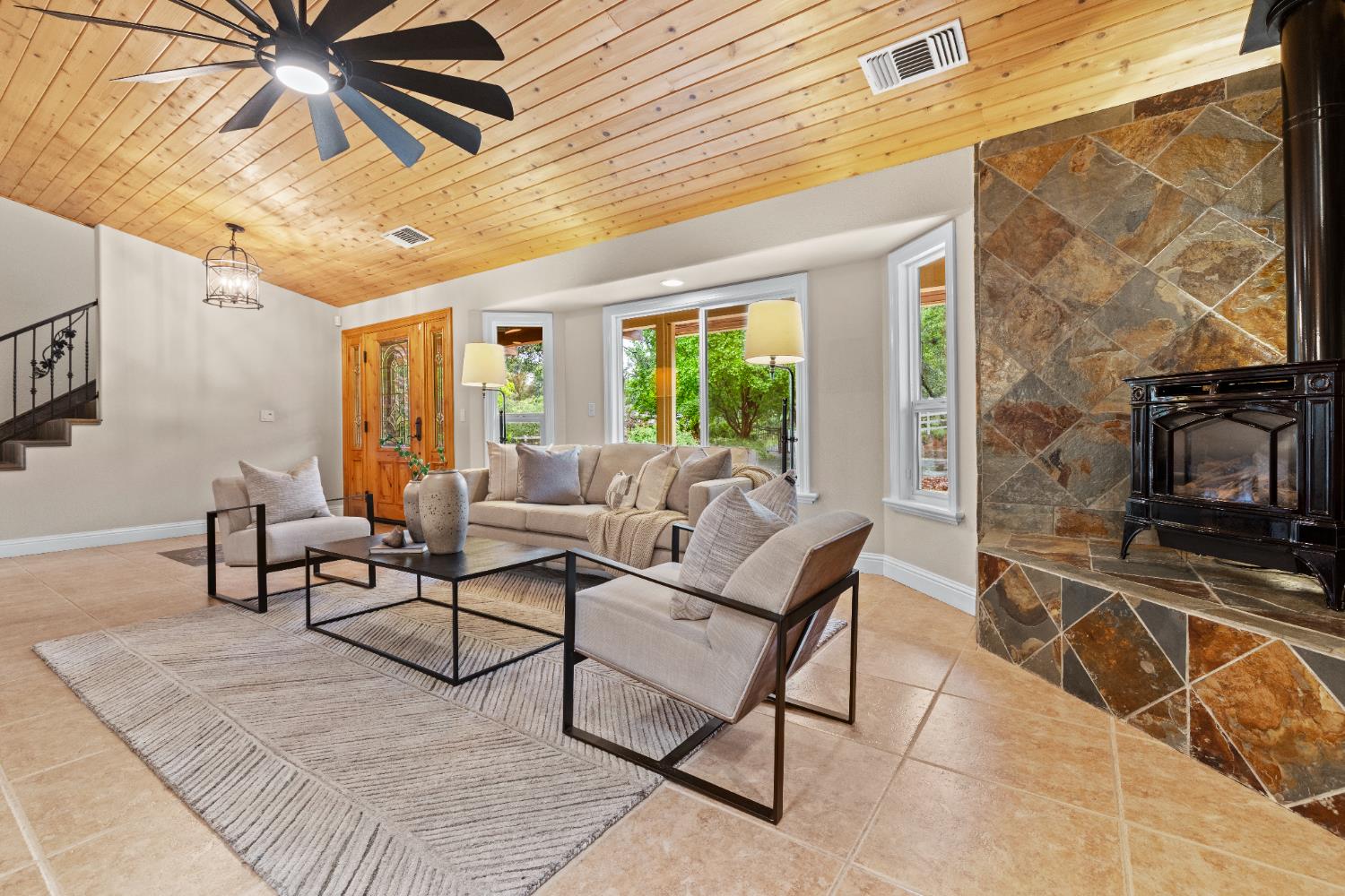 7396 Callison Road Penryn, CA 95663 - Photo 15 of 99 front door view from the family room with the gas stove.