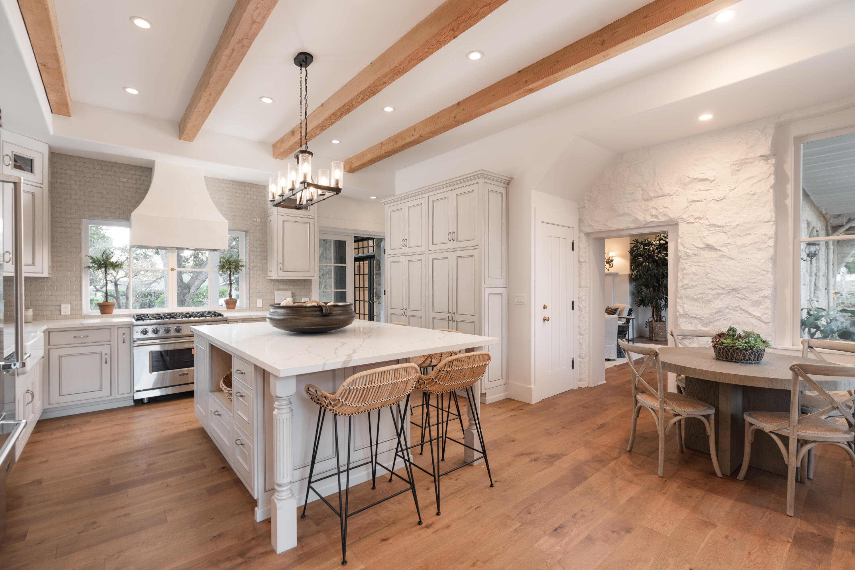 200 Olive Mill Road Montecito, CA 93108 - Photo 12 of 33 a kitchen with stainless steel appliances kitchen island a large island in the center and cabinets