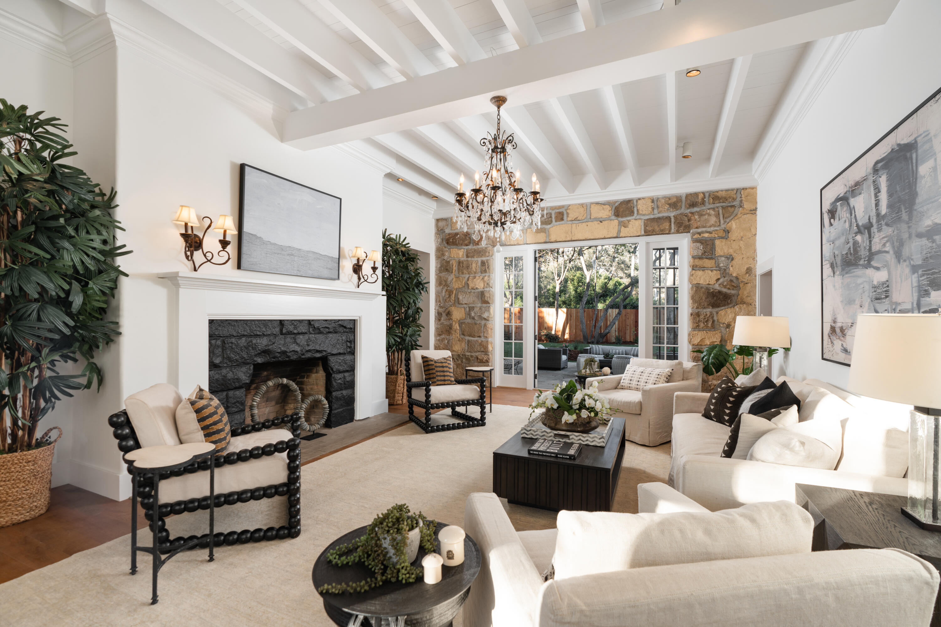 200 Olive Mill Road Montecito, CA 93108 - Photo 9 of 33 a living room with furniture and a fireplace