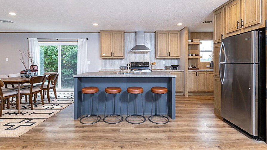 Lot 5 Goodview Town Road Moneta, VA 24121 - Photo 6 of 18 a kitchen with stainless steel appliances granite countertop a refrigerator a stove a sink and a dining table with wooden floors