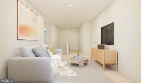 a living room with furniture and a couch