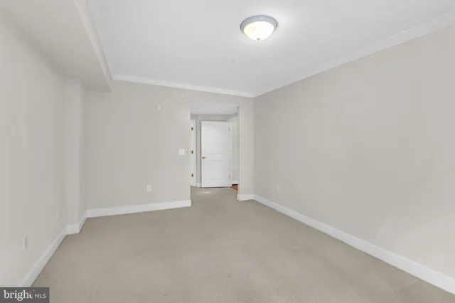 an empty room with an entryway