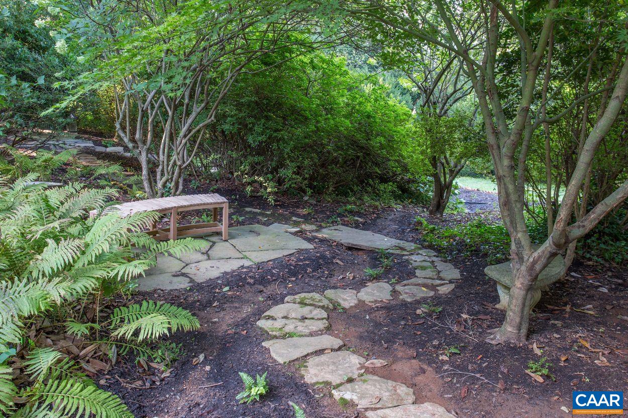 1310 Blue Ridge Road Charlottesville, VA 22903 - Photo 43 of 50 a view of a garden with plants and large trees