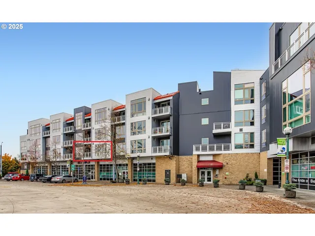 a view of a building with many windows