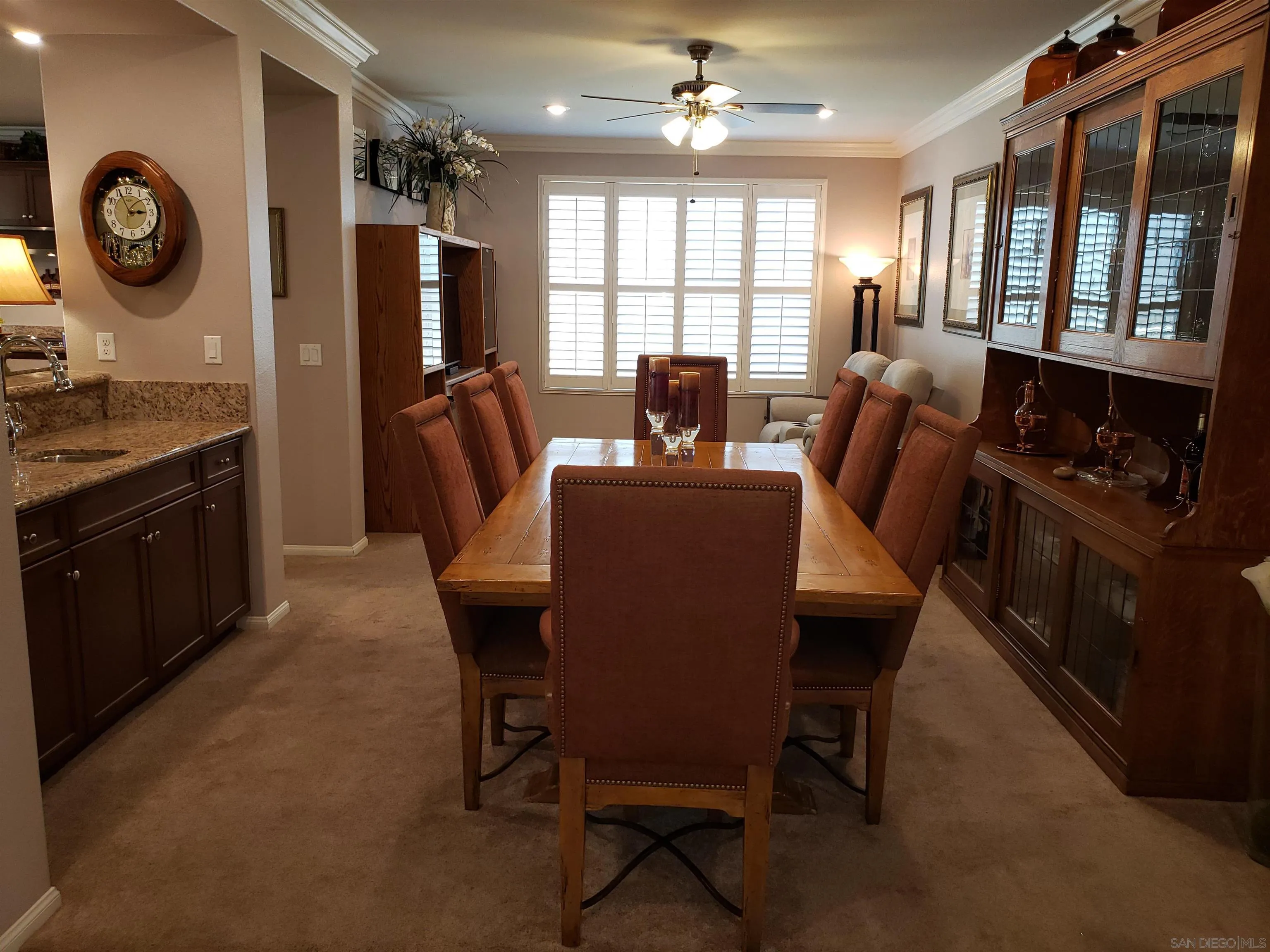 1624 Paseo Diamonte Hemet, CA 92545 - Photo 15 of 35 a view of a dining room with furniture window and wooden floor