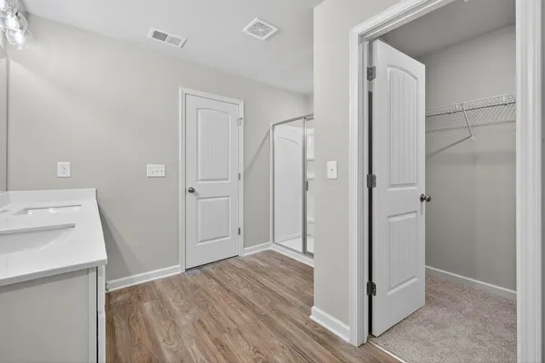 a view of a room with rack on the wall