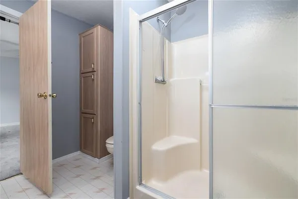 a bathroom with a shower