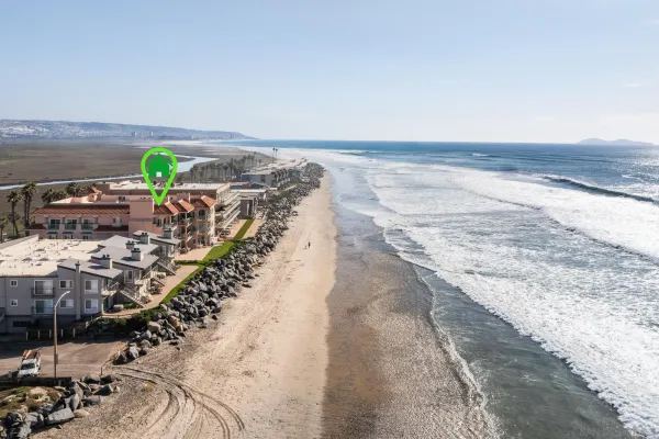 a bedroom with bed and a potted plant