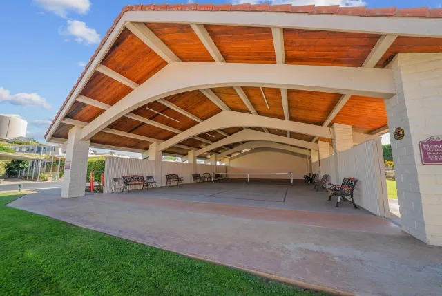 a park view with a entertaining space