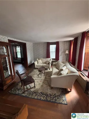 a living room with furniture