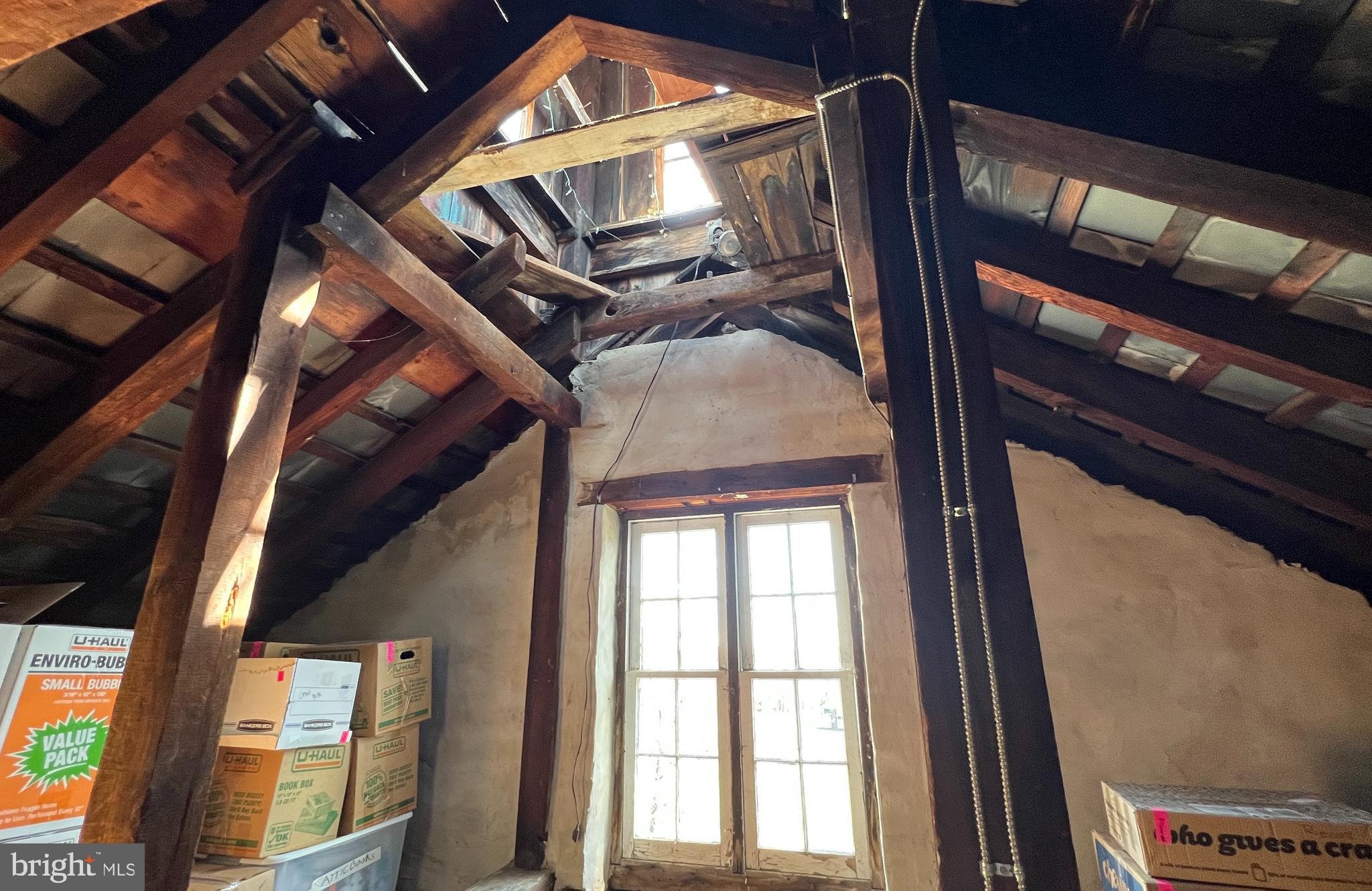 114 Headquarters Road Erwinna, PA 18920 - Photo 35 of 39 Large main house attic with 9' peaked ceiling