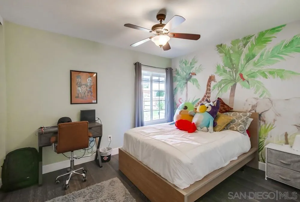 14759 Alando Place Poway, CA 92064 - Photo 14 of 30 a bedroom with a bed and a chandelier