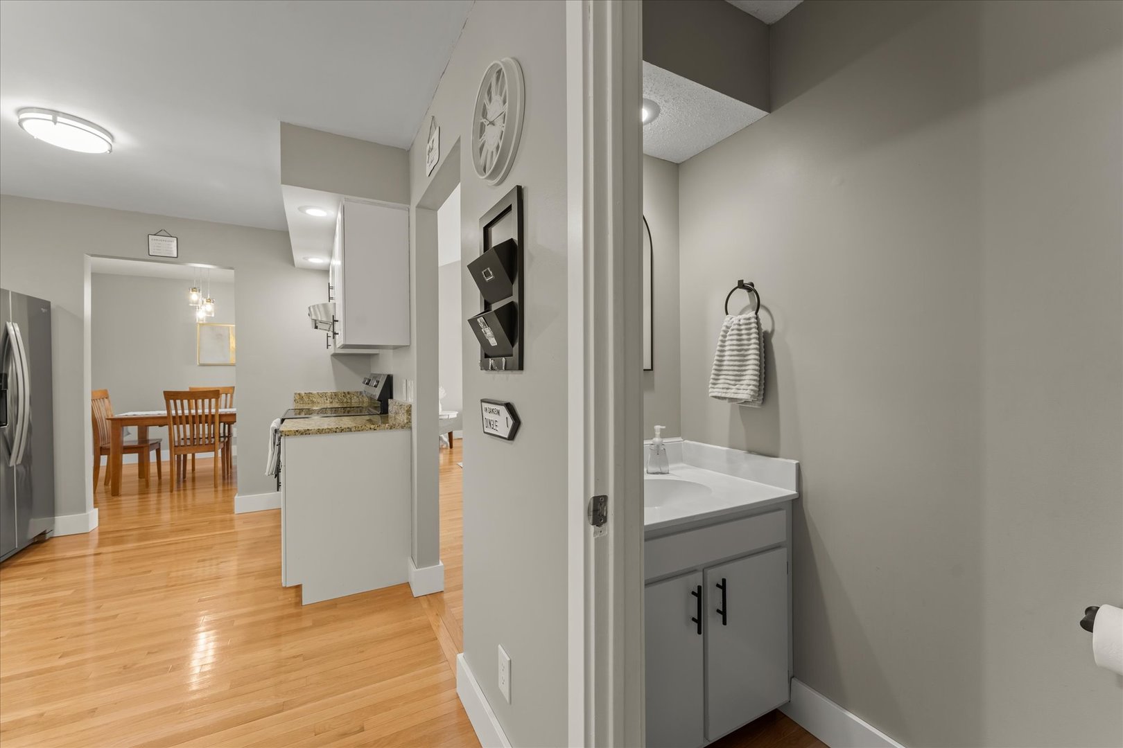 2608 Rachel Road Champaign, IL 61822 - Photo 15 of 47 a bathroom with a sink and mirror