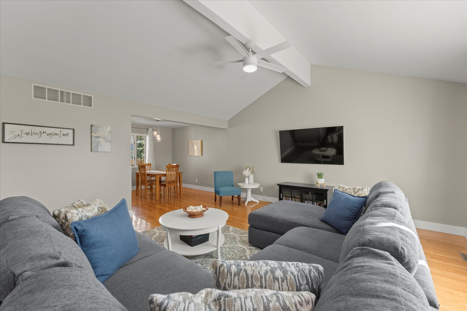 2608 Rachel Road Champaign, IL 61822 - Photo 4 of 47 a living room with furniture and a flat screen tv