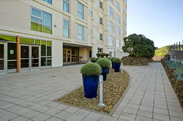 a outdoor view with a seating space