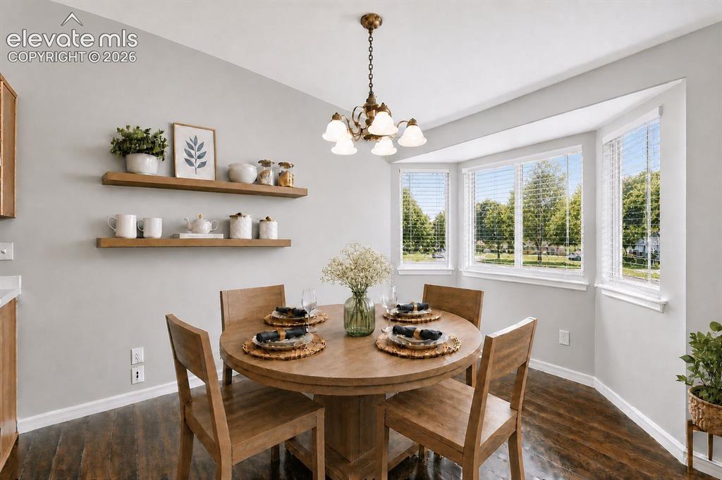 7840 Midnight Road Peyton, CO 80831 - Photo 16 of 48 VIRTUAL STAGING The breakfast area offers great views and access to the backyard deck & Patio