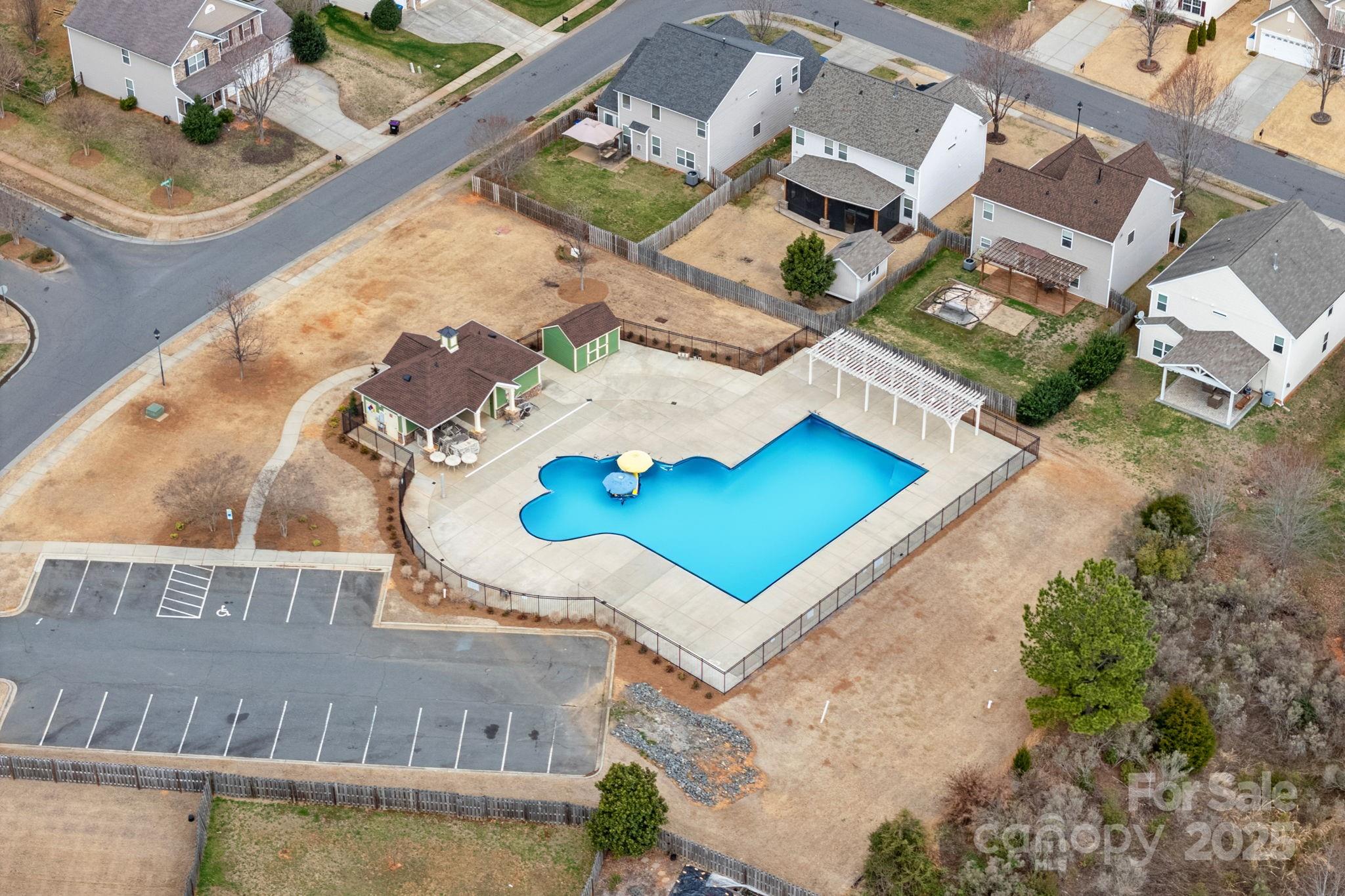 1858 Caprington Drive Fort Mill, SC 29707 - Photo 44 of 46 an aerial view of a house with a swimming pool