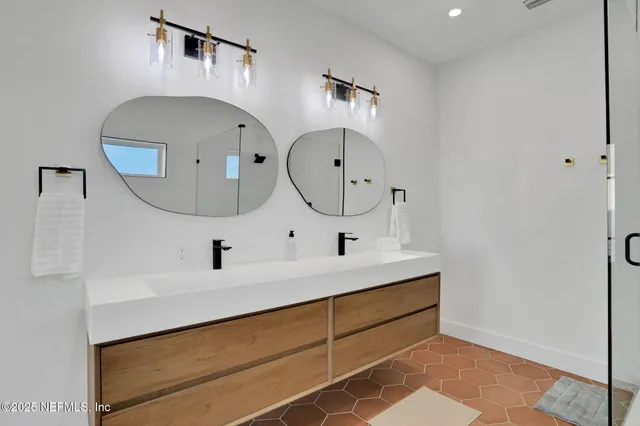 a bathroom with a shower