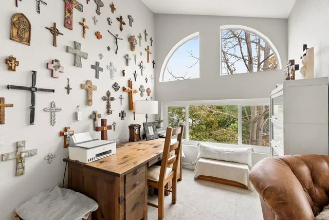 an outdoor space with patio the couches and a potted plant