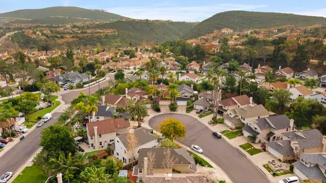 a view of a park with swings