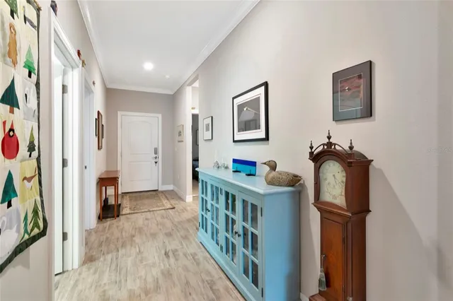 a view of entryway with wooden floor