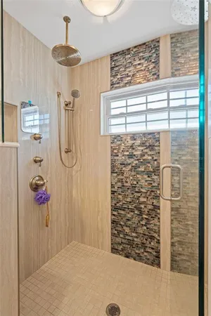 a bathroom with a shower