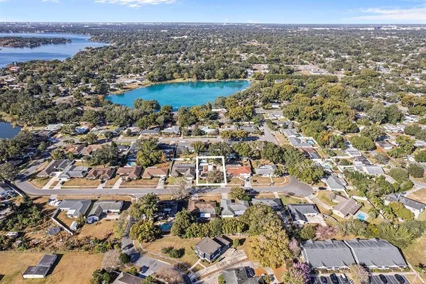 an aerial view of multiple house