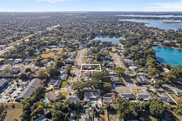 an aerial view of multiple house