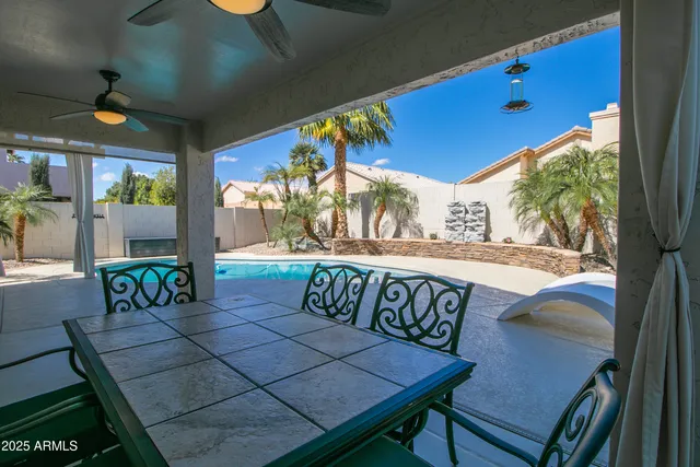 a outdoor living space with furniture