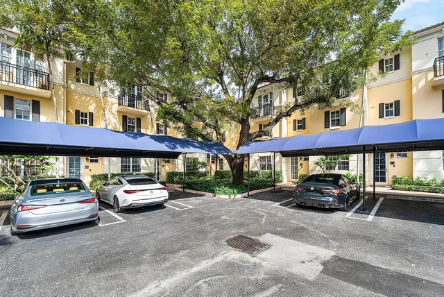 a car parked in front of a building
