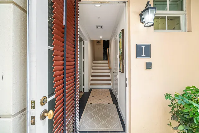 a view of a hallway with entryway