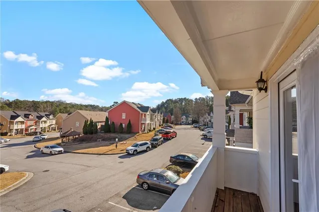 a view of a city from a balcony