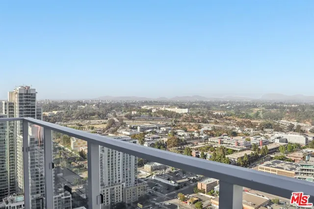 a view of a city from a balcony