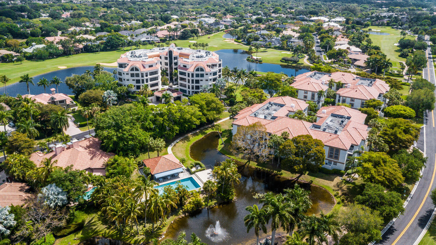 7369 Orangewood Lane, Unit 108 Boca Raton, FL 33433 - Photo 39 of 66 an aerial view of residential house with outdoor space and swimming pool