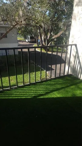 a view of grassy field with entertaining space