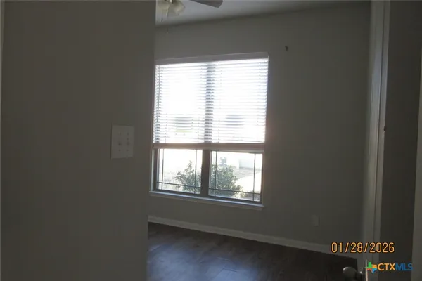 an empty room with closet
