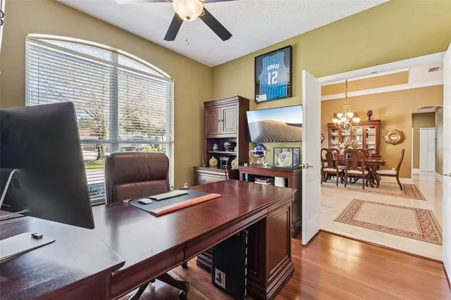 a view of city from a patio