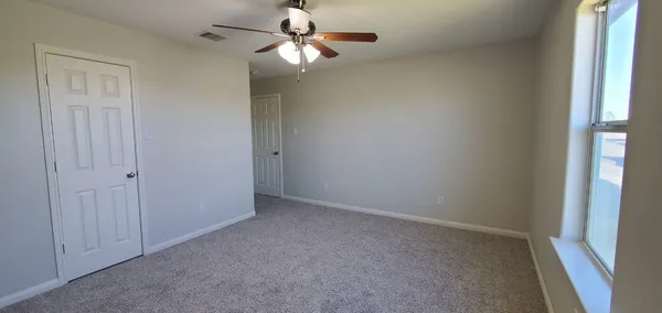 an empty room with a window