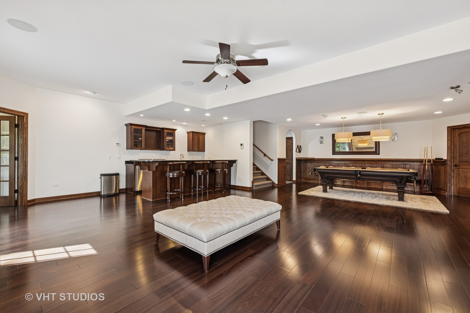 1227 Arnold Court Downers Grove, IL 60516 - Photo 38 of 72 a living room with furniture and kitchen view with wooden floor