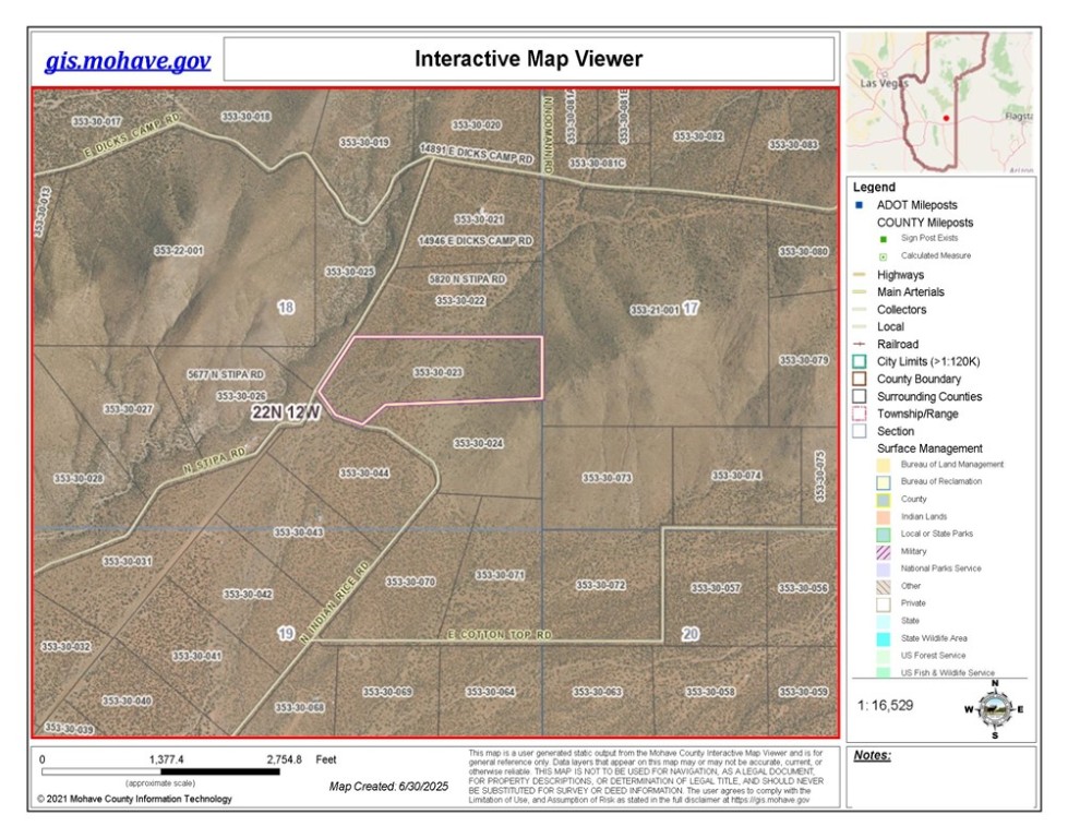0 North Stipa Road Kingman, AZ 86411 - Photo 10 of 10 Aerial overview of property's location