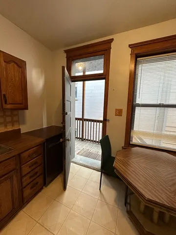 a living room with a large window