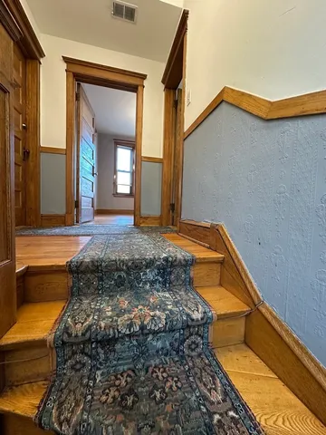 a view of a bathroom with a tub