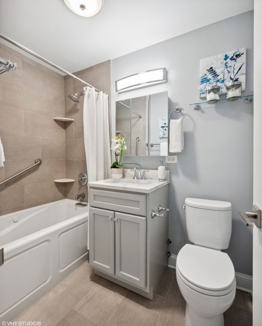 6301 North Sheridan Road, Unit 19D Chicago, IL 60660 - Photo 10 of 11 a bathroom with a sink a toilet and a bathtub
