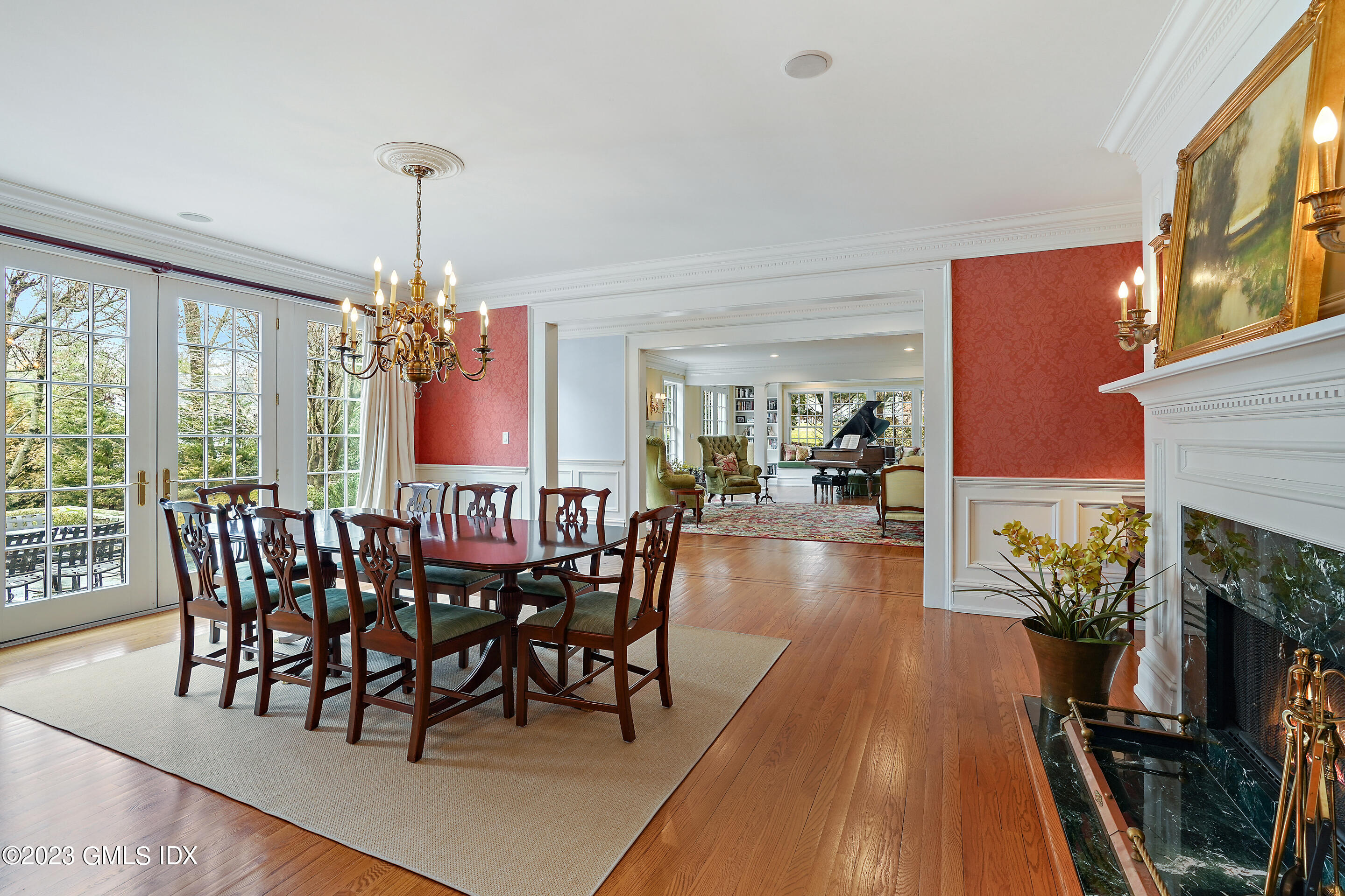 55 North Street Greenwich, CT 06830 - Photo 8 of 44 a view of a dining room with furniture window and wooden floor