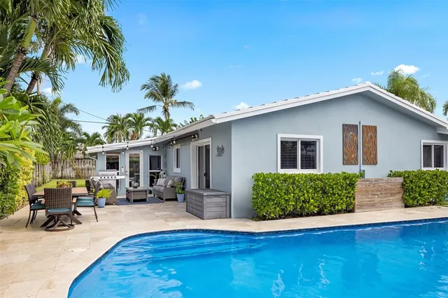 a view of a house with a patio