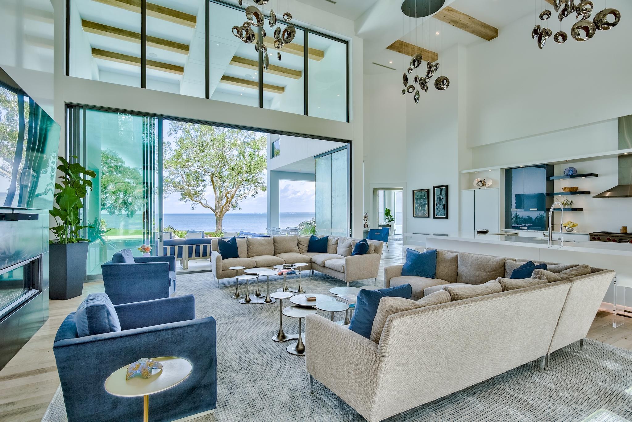 337 Driftwood Point Road Santa Rosa Beach, FL 32459 - Photo 31 of 82 a living room with furniture and a large window