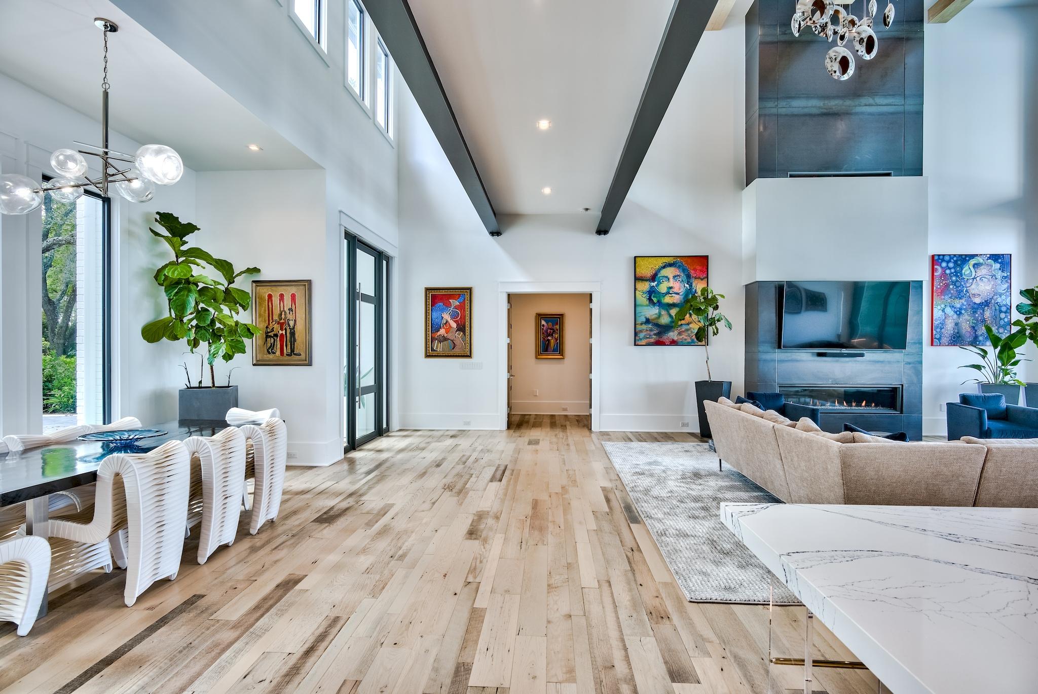 337 Driftwood Point Road Santa Rosa Beach, FL 32459 - Photo 57 of 82 a living room with furniture and a chandelier