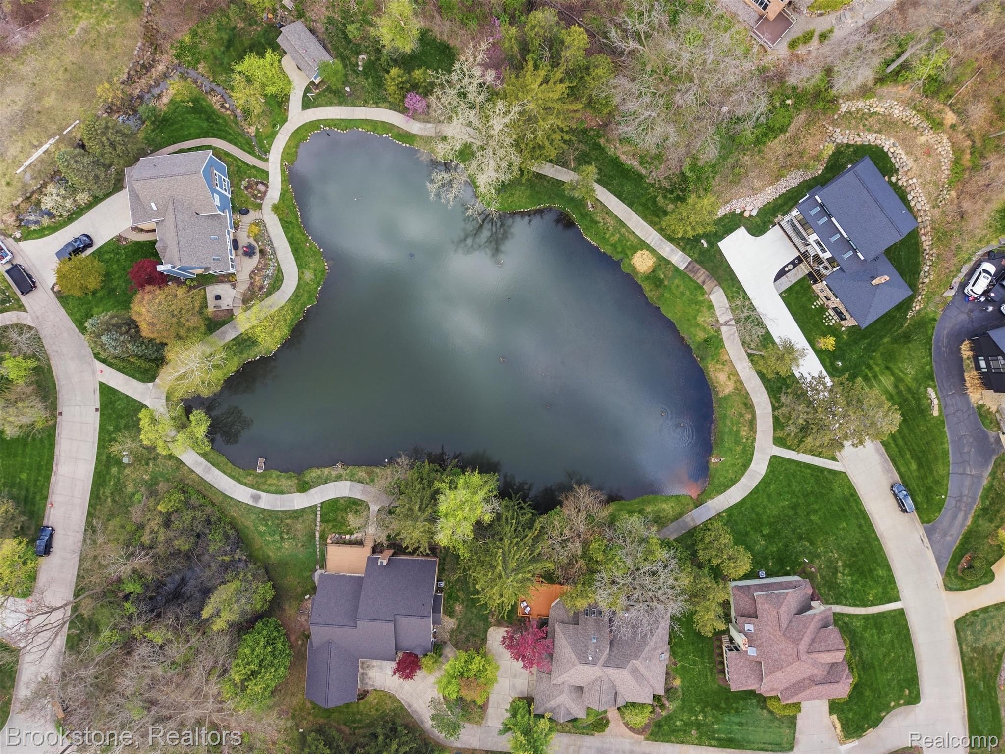 6512 White Lake Road Clarkston, MI 48346 - Photo 60 of 69 Aerial View of Home and Pond